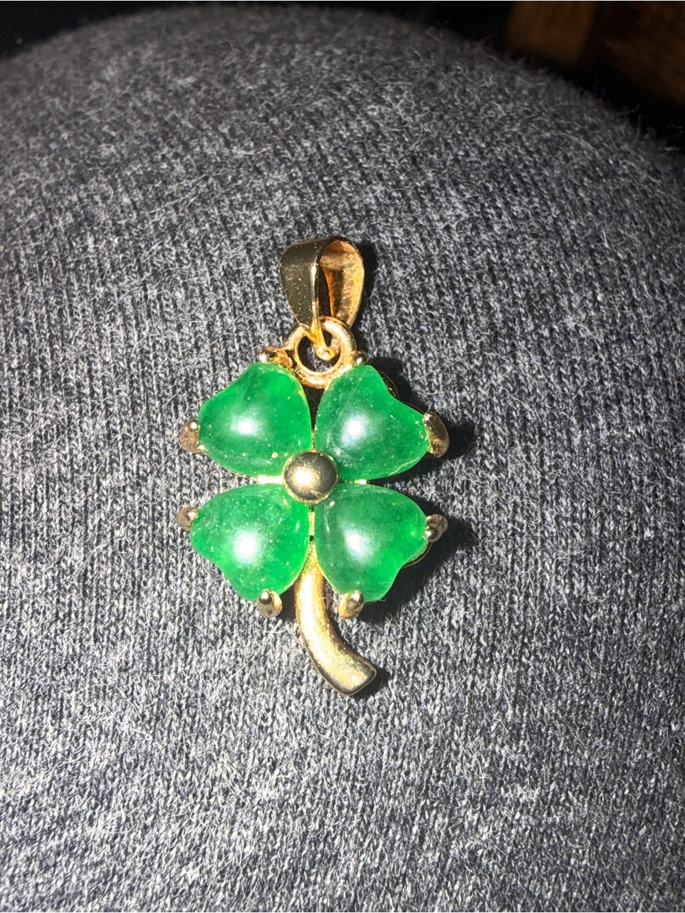 Jade Gold Clover Pendant gold plated Women Jewelry